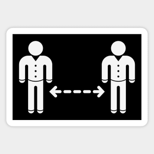 Keep Distance! (Corona Virus / Pictogram / Icon / White) Magnet